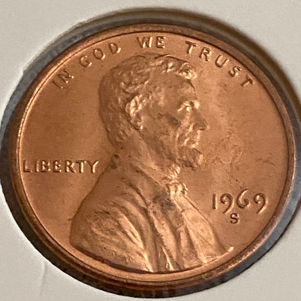 Vintage 1969 S Lincoln One Cent Coin USA
